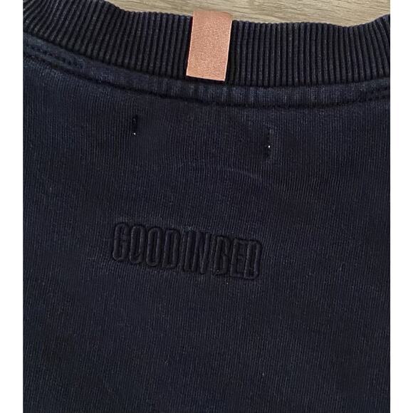 Lunya Woman's Cozy Fleece Crewneck Sweatshirt M Black Loungewear Travel - Picture 7 of 10